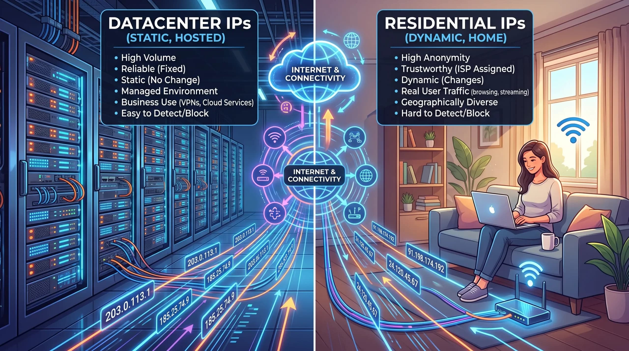 Datacenter vs Residential IP Addresses