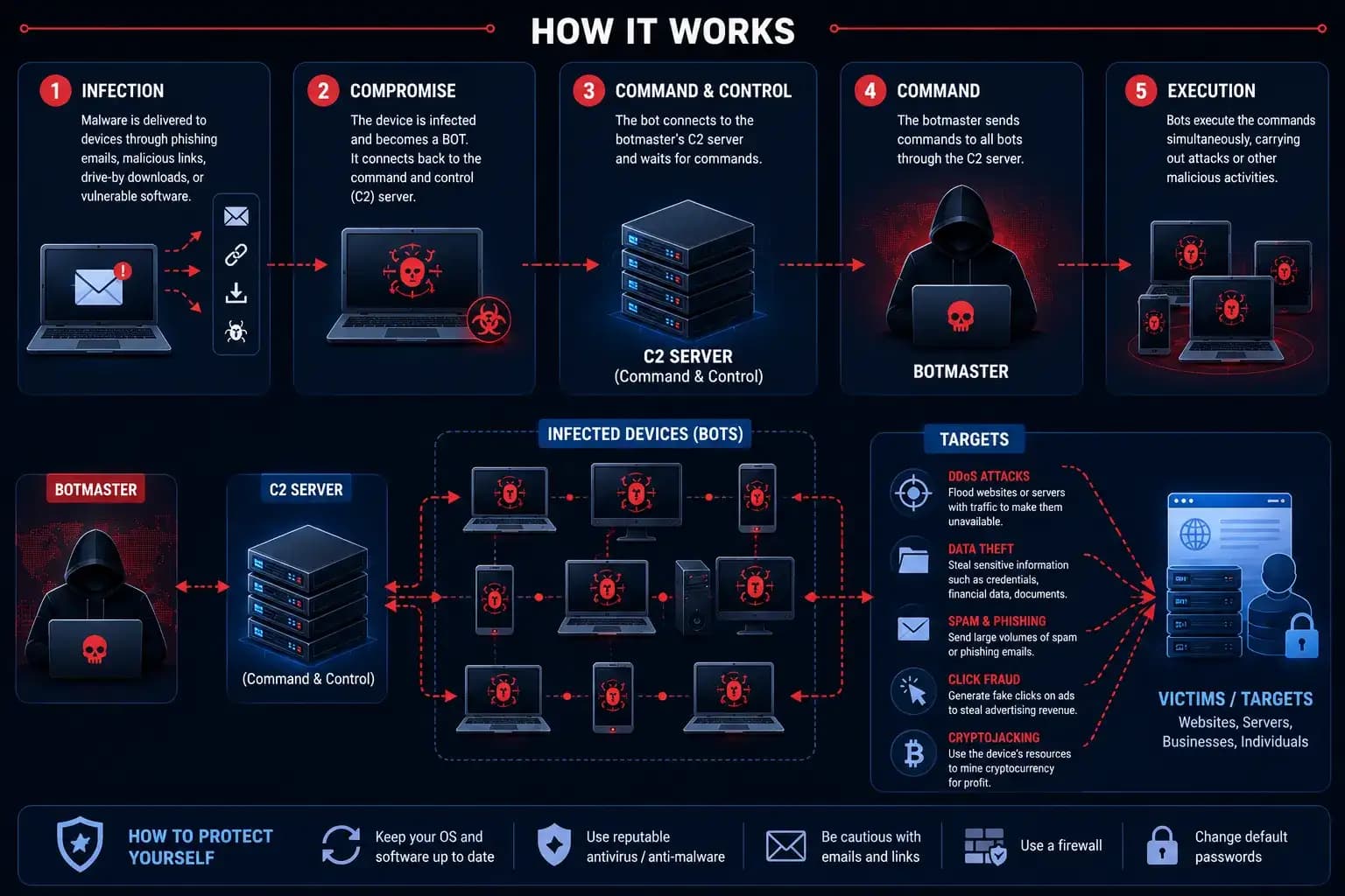 How Botnet Attack Victim