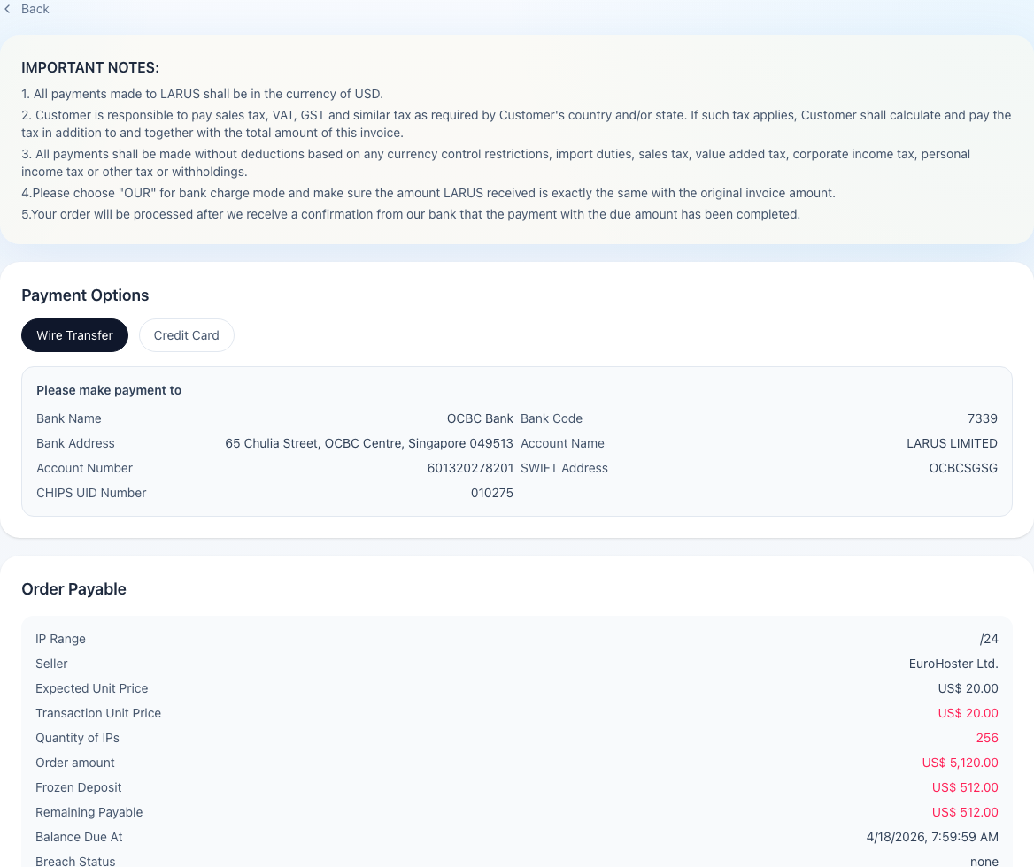 Buy pay now page